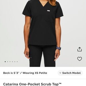 FIGS BLACK SCRUB SET Catrina top + Joggers